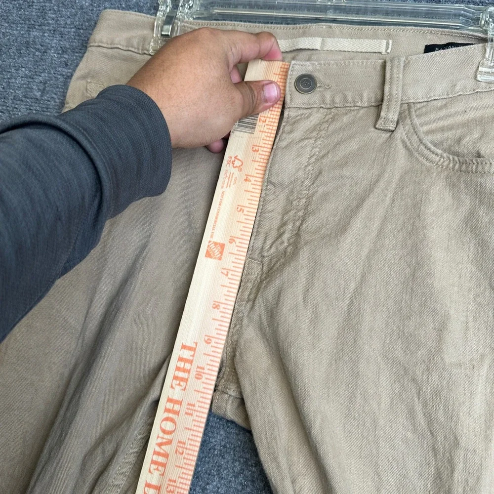 Banana Republic Traveler Pants Mens 30 Tan Maverick Linen Cotton Stretch Chino
